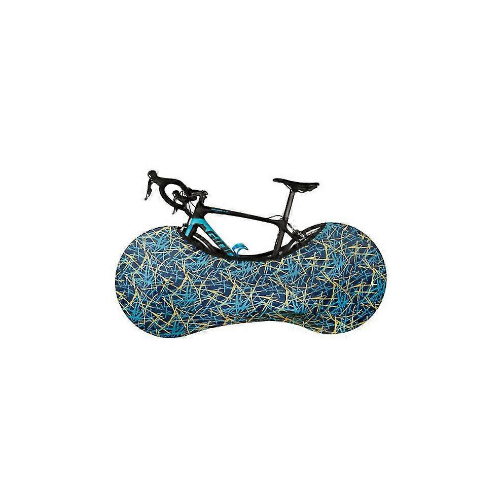 (As show, One size) Bicycle mountain bike dust cover, road bike wheel protection cover blue