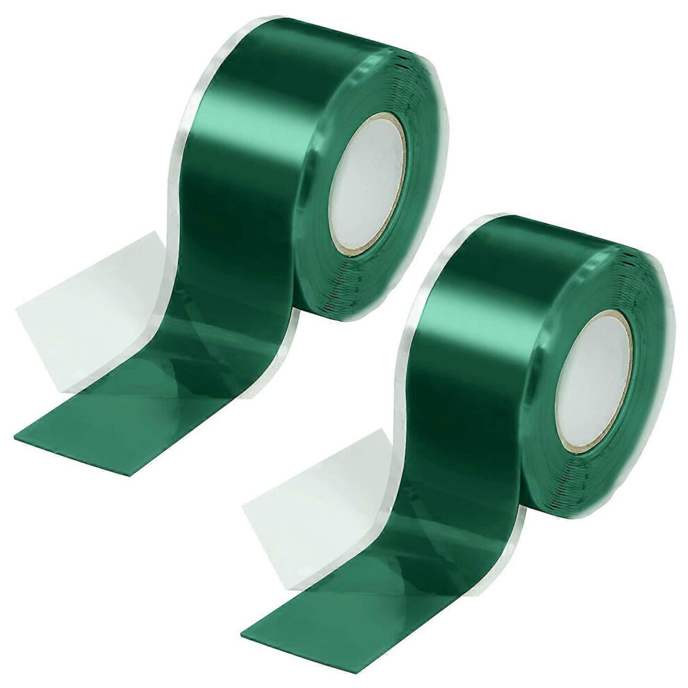 (As show, One size) 2x 3m self-fusing silicone tape (self-amalgamating, self-vulcanizing), insulating tape and sealing tape (water, air), 25 mm wide, green