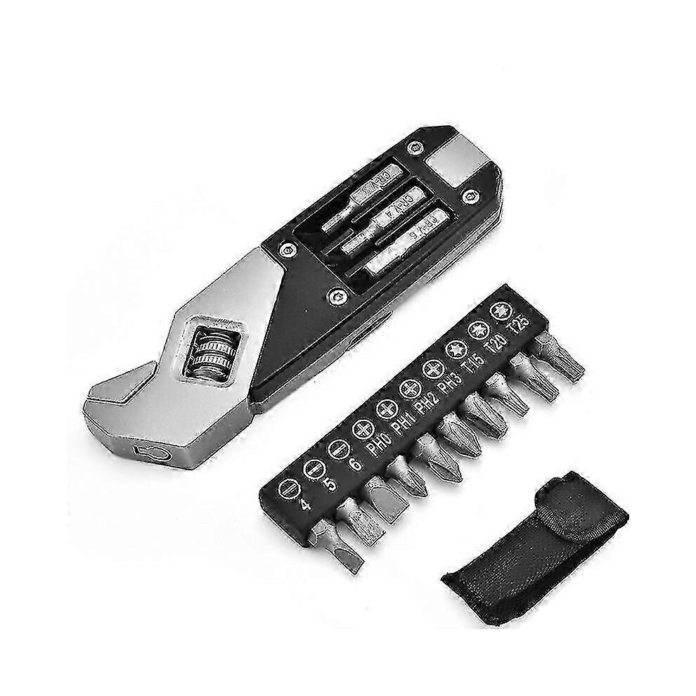 (As Show, One Size) Adjustable Wrench Foldable Allen Wrench Multi-Function Wrench With Screwdriver 4632480881211