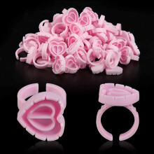(As show, One size) 100PCS Glue Rings Lash Rings for Glue Glue Rings for Eyelash Extensions Eyelash Glue Holder Lash Glue Rings Smart Glue Cups (Pink)