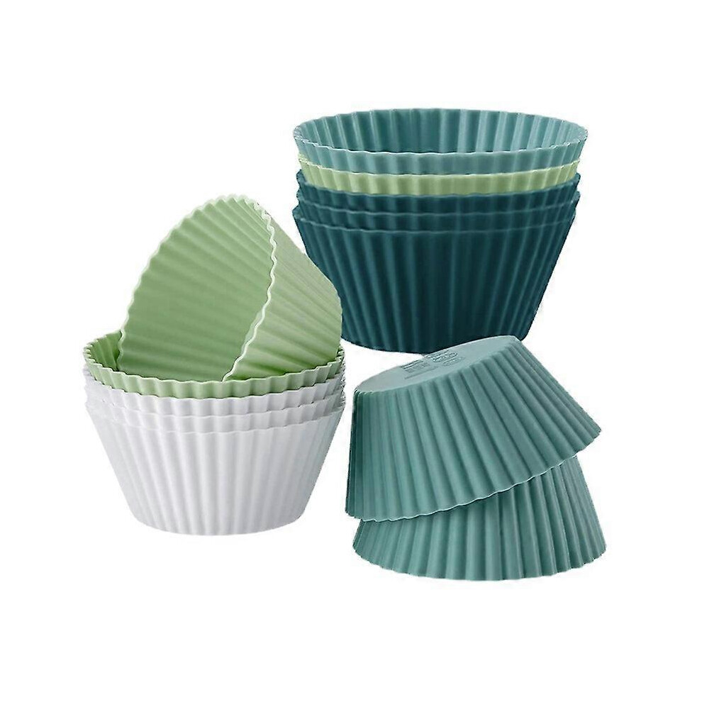 (As show, One size) Reusable Silicone Baking Cups - Non-Toxic, BPA Free, Dishwasher Safe (12 Pack)