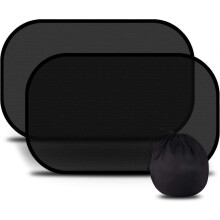 (As show, One size) 4 Pieces Baby Car Sun Shade,VERY DARK UV/Heat Protection, Self Adhesive Sun Shades for Kids,Quick/Easy Installation,Storage Bag Included,Size 51x31cm