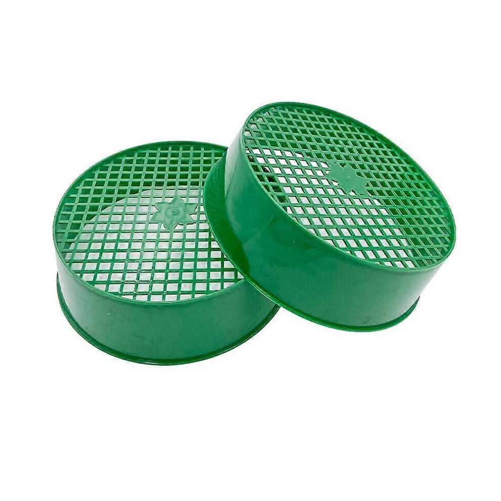 (As show, One size) 2 Pcs Plastic Garden Sieve Mesh Soil Sieve Mesh Screen Gardening Seedling Cultivation Tools for Filtering Soil Stone (Green)-image-OPC-PHPQDGJ-NEW