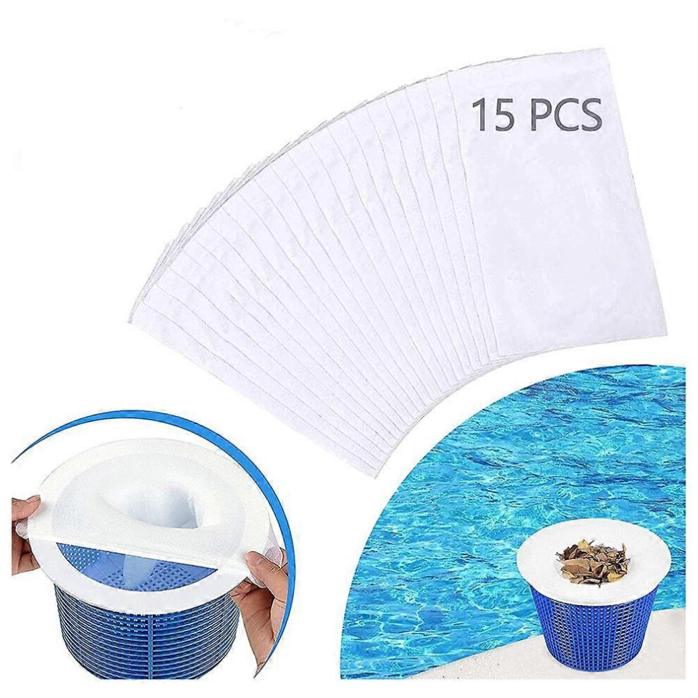 (As show, One size) 15 Pack Pool Skimmer Socks, Pack Savers Pool and Spa Perfect for Filters, Baskets and Skimmers