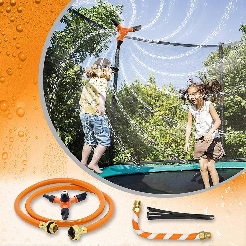 (As show, One size) Trampoline Sprinkler, Outdoor Trampoline Water Park Sprinkler, Summer Water Fun Sprayer with Flexible Hose, 360 Degree Rotating No