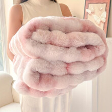 (Pink, 200x230cm) Ultra-Soft Faux Rabbit Fur Throw Blanket - Cozy, Warm, and Luxurious for Couch, Bed, Office, and Travel - Geometric Pattern in White, Cute Blanket