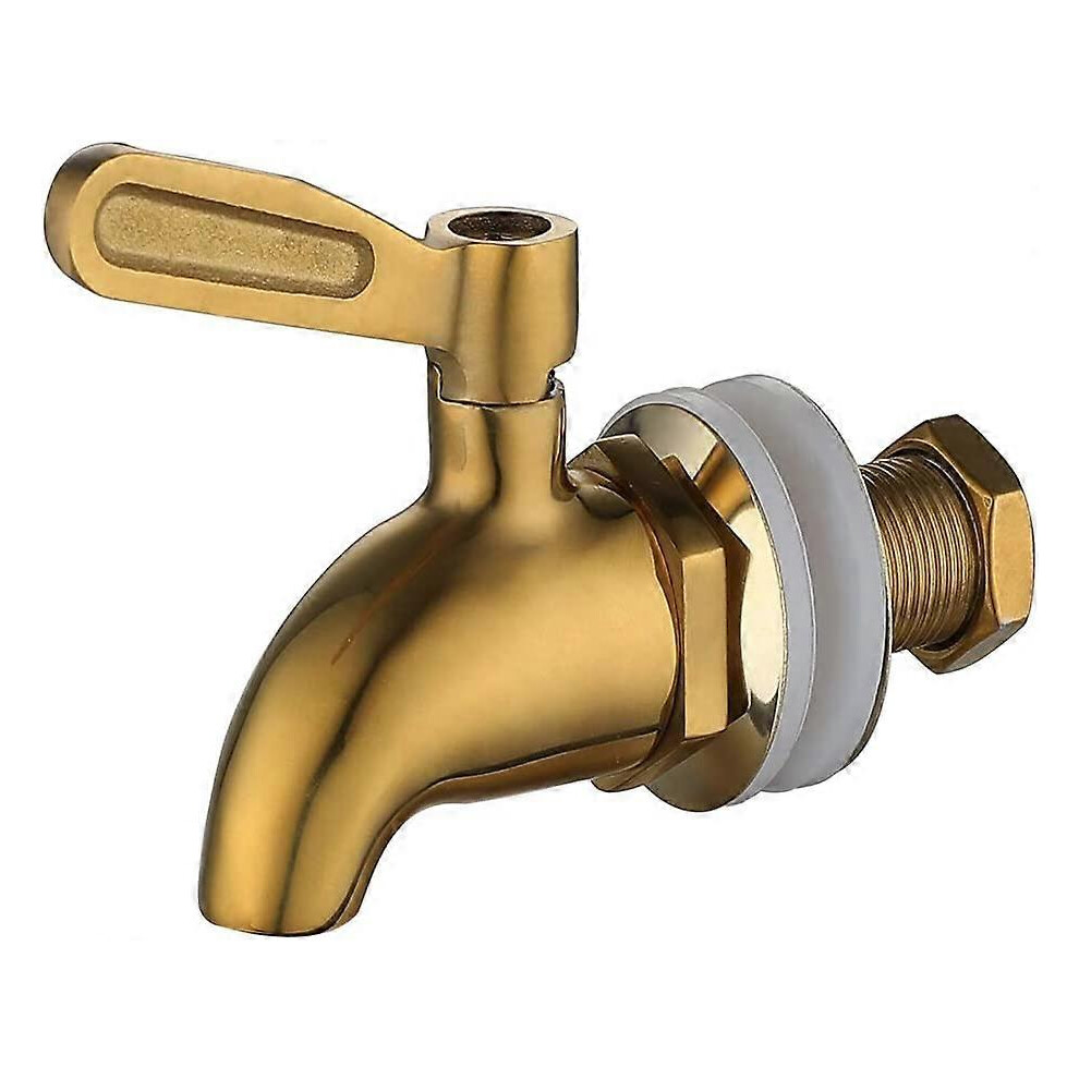 (As show, One size) 304 Stainless Steel Rotating Tap Water Dispenser for Juice, Beer - for Wine, Beer, Juice, Beverage Dispenser (Gold)