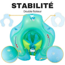 (As show, One size) Trendy and Chic Swimming Pool Sea Beach Safety Double Float Buoy - Inflatable Swimming Learning Buoy with Harness for Baby and Child - Model for Babie