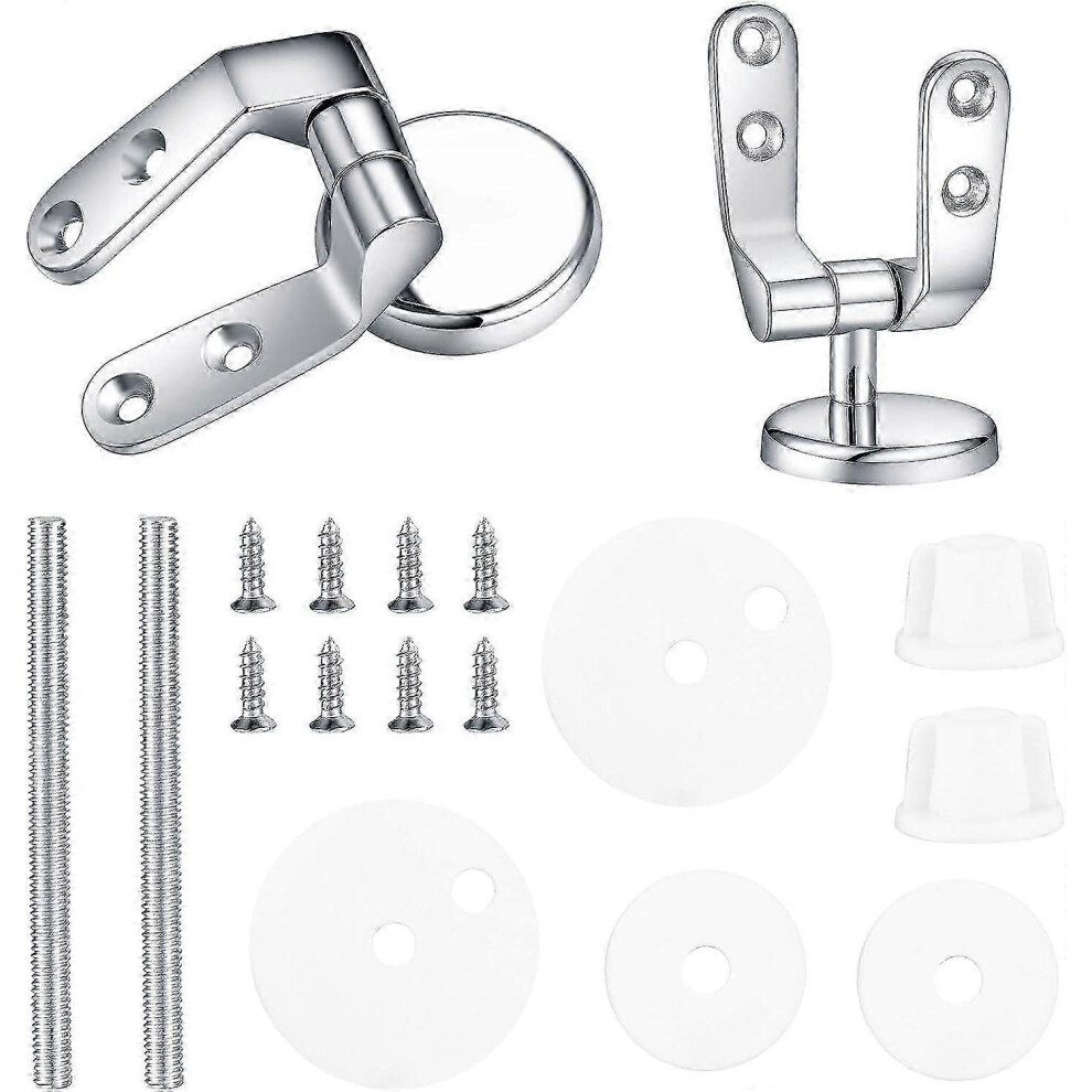(As Show, One Size) Toilet Seat Hinge Kit - 2 Pcs Replacement Fixings For Wood Resin Toilet Seats 4632480834828
