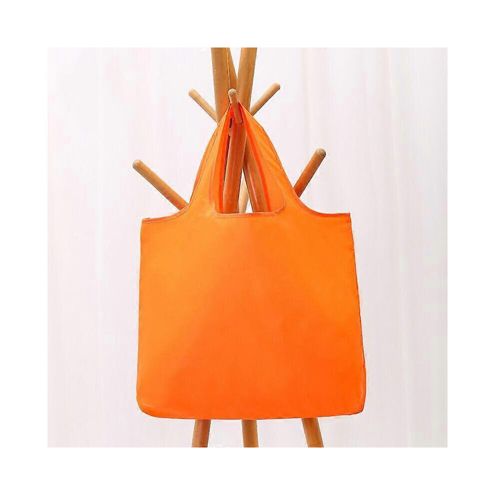 (As show, One size) Reusable Foldable Shopping Bag Totes Eco Friendly Shopper Portable Large Capacity Shoulder Handbags Grocery Bags Folding orange