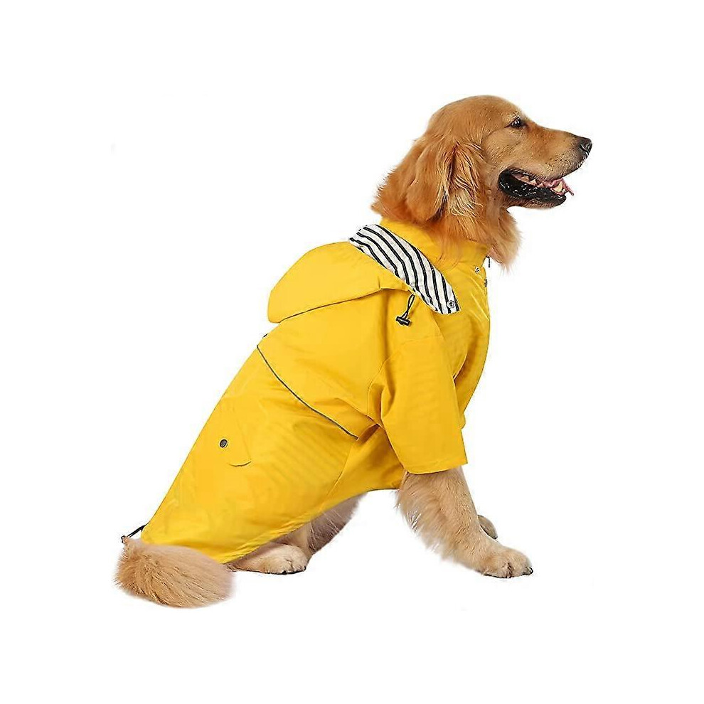 (As show, One size) Dog Raincoat Zip Rain Jacket with Hood for Small to Large Dogs,  Wind and Rain Dog Raincoat Dog pet jacket pet dog poncho(1 Pack,