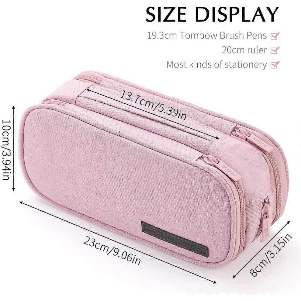 (As show, One size) Pencil Case Big Capacity Handheld 3 Compartments Pencil Pouch Portable Large Storage Canvas Pen Bag for Boys Girls Adults Students Business Office(1 P