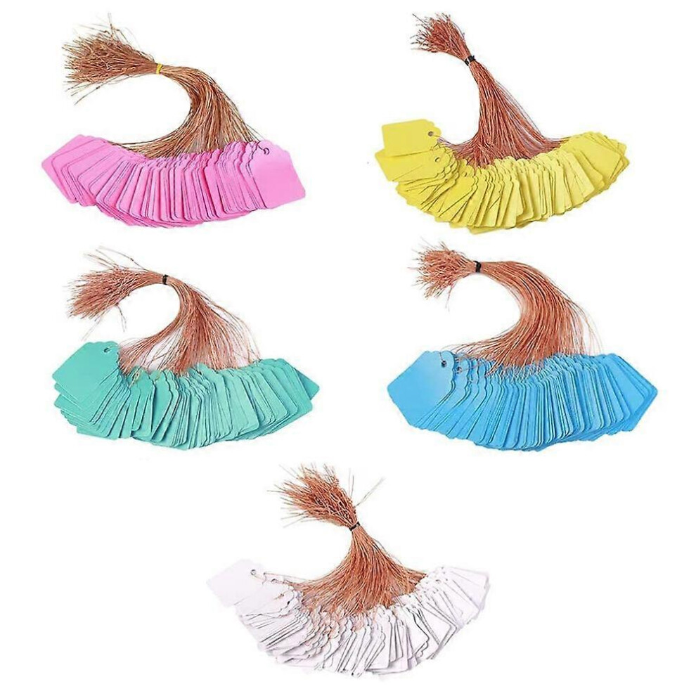 (As show, One size) 500pcs Waterproof Tags with String,Plastic Reusable Plant Labels Hanging Marking Tags, Gardening label plant tag fruit tree tag gardening flower tag p