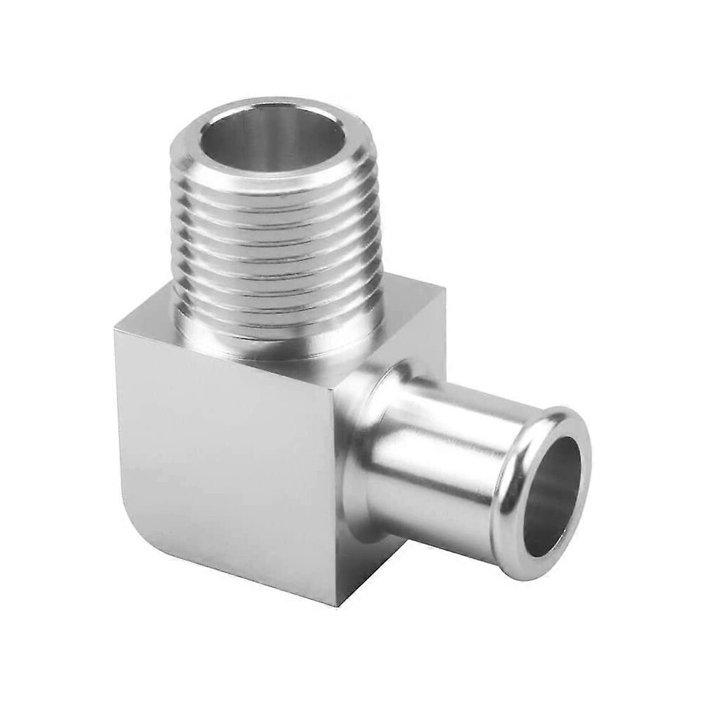 (As show, One size) 90 Degree Aluminum Intake Manifold Fitting Intake Manifold Fitting 5/8" to 1/2" 1/2" NPT Water Pump Heater #4530
