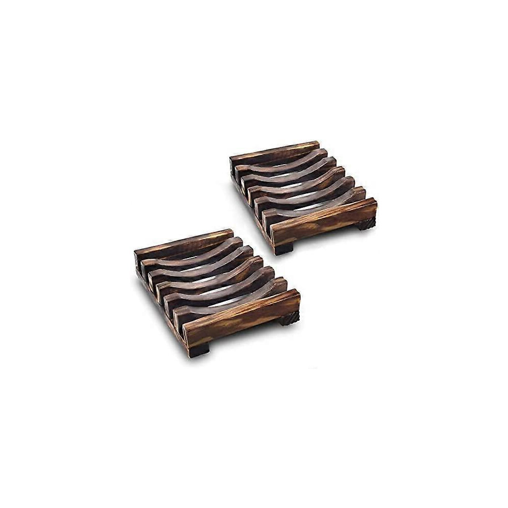 (As show, One size) 2 pcs Porte-Savon en Bois Porte Savon Naturel pour Cuisine Salle de Bains pour Salle de Bains Douche Porte-savons Artisanat pour S