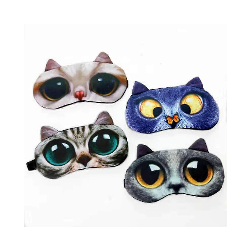 (As show, One size) Lot de 4 masques de sommeil, masque de sommeil animal doux et moelleux pour les yeux, masque de sommeil pour les yeux, masque de nuit, masque de somme