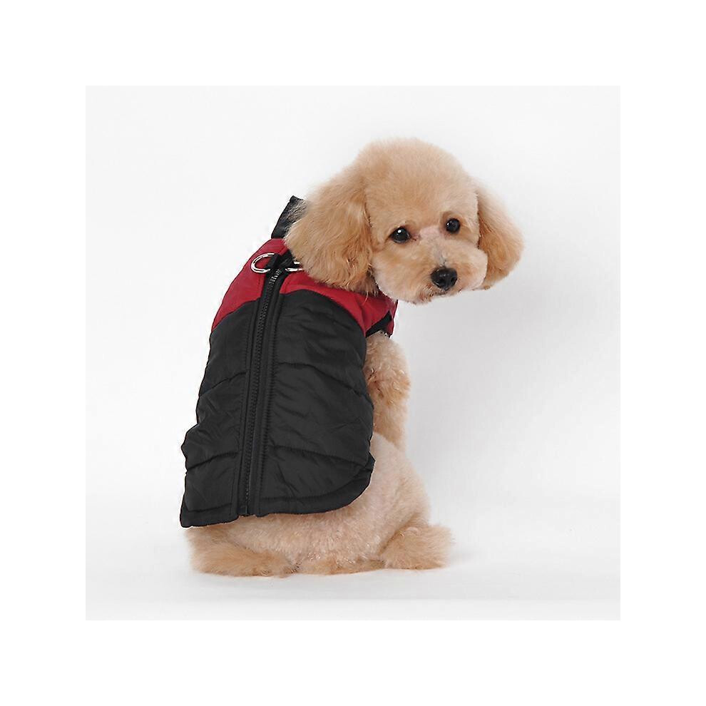 (As show, One size) Petite veste impermable pour chien veste d'hiver paissie matelasse doudoune pour chien animal chiot vtements (rouge S)