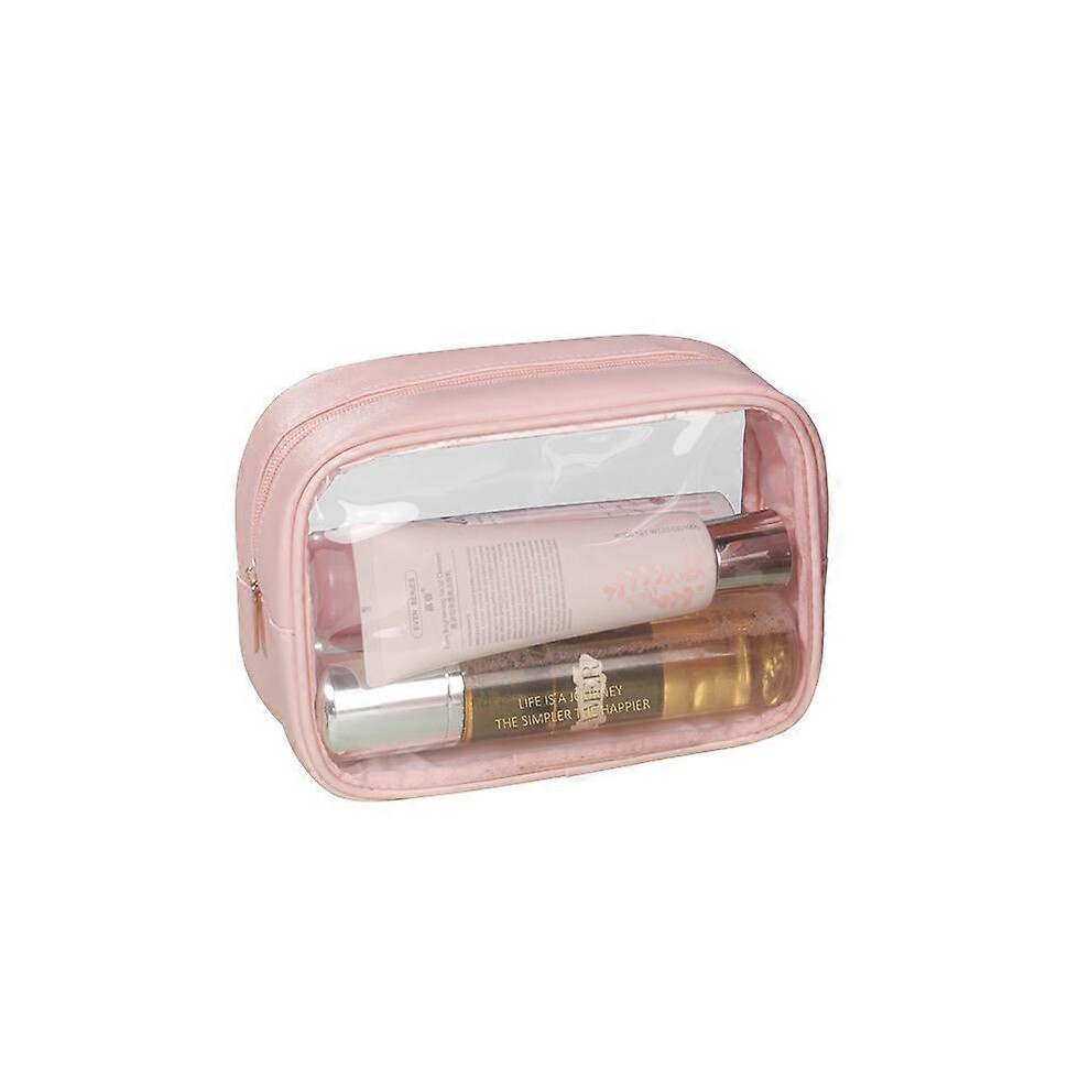 (As show, One size) Trousse  Maquillage Femme Transparente - Petite Trousse de Toilette pour Femme et Pochette  cosmtiques - Rose