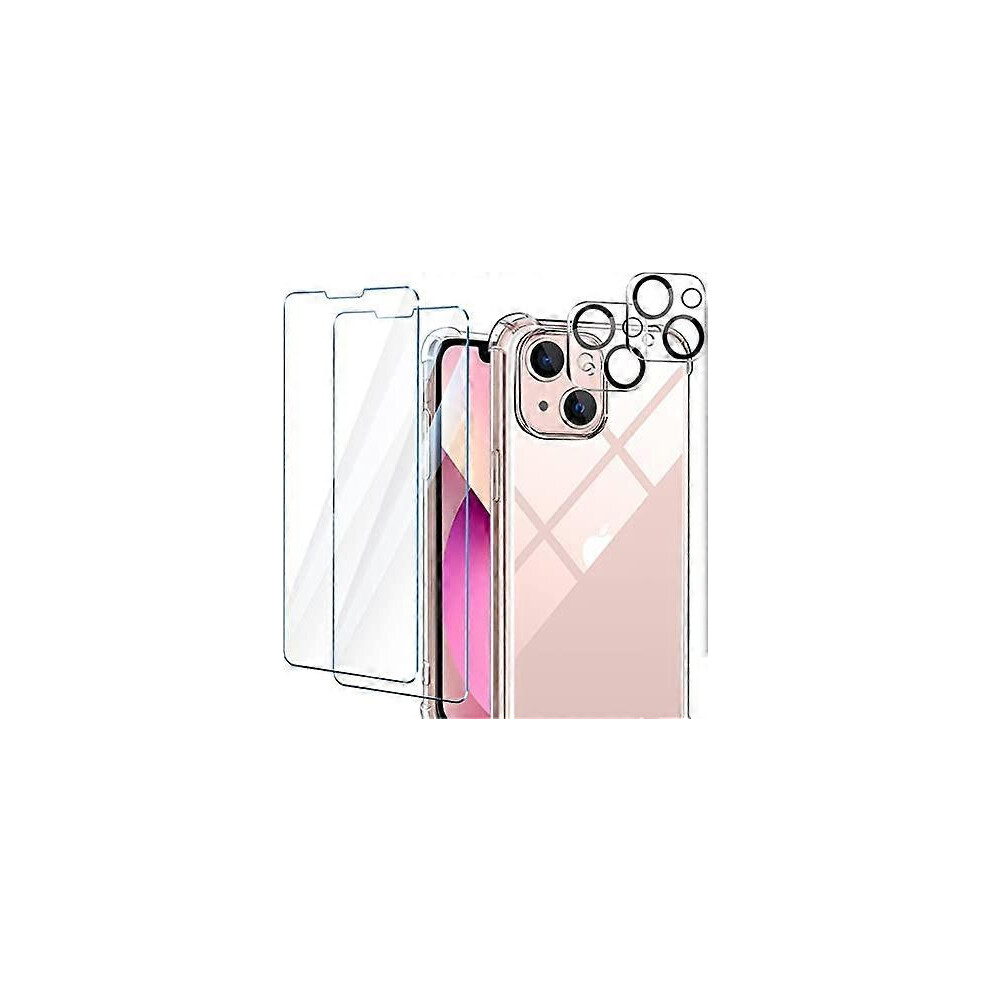 (As show, One size) Lot de 4 compatibles avec les tlphones iPhone 13, 2 verres tremps et 2 protecteurs d'appareil photo, pour iPhone 13