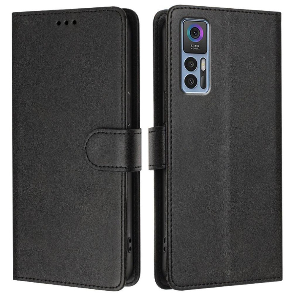 Photos - Case  Classic Style Flip  for Tcl 30 5g Card Holder Shockproof Wallet  Magnetic Closure Rfid Blocking(Black)