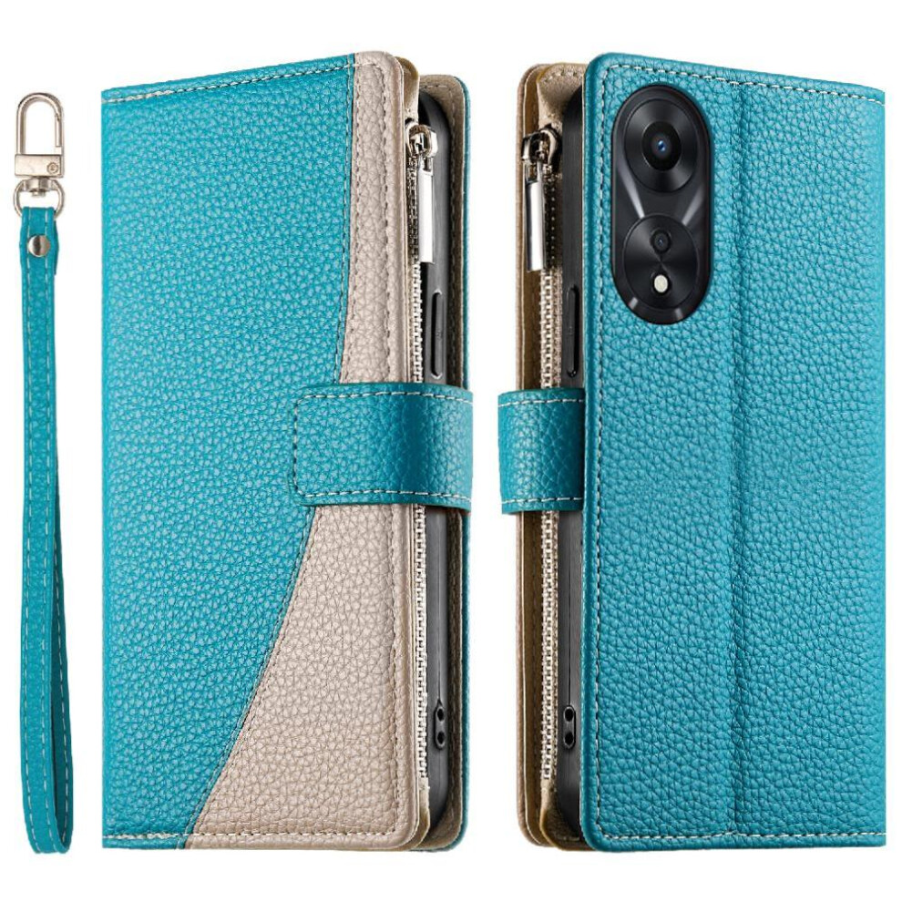 (Blue) Flip Case For Oppo A78 5G Wallet Leather Case Elegant Card Slots Blue 764563663545