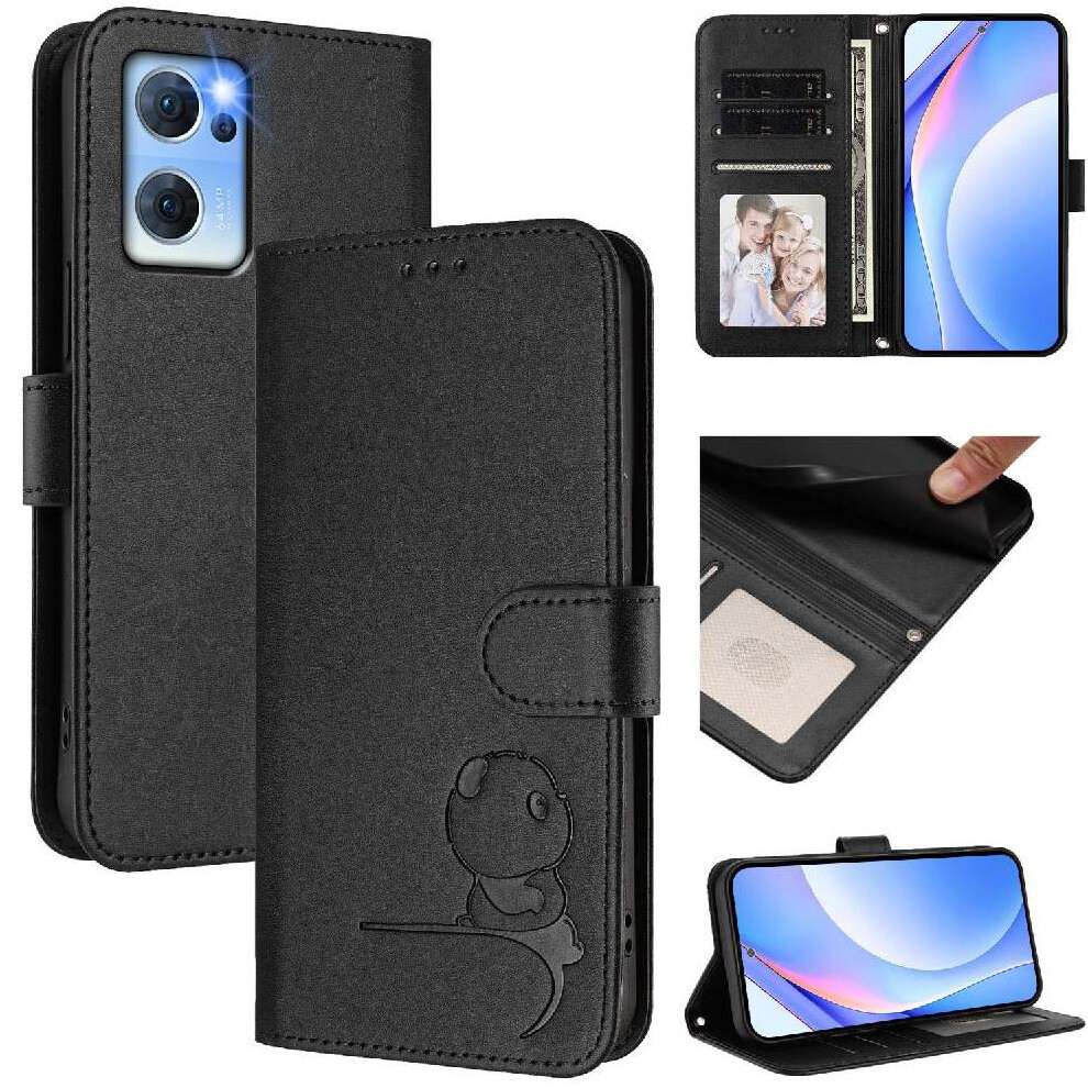 (Black) Phone Case For Oppo Find X5 Lite Rfid Blocking Magnetic Pu Leather Card Slots Holder Kickstand Flip Folio Black 764563663576