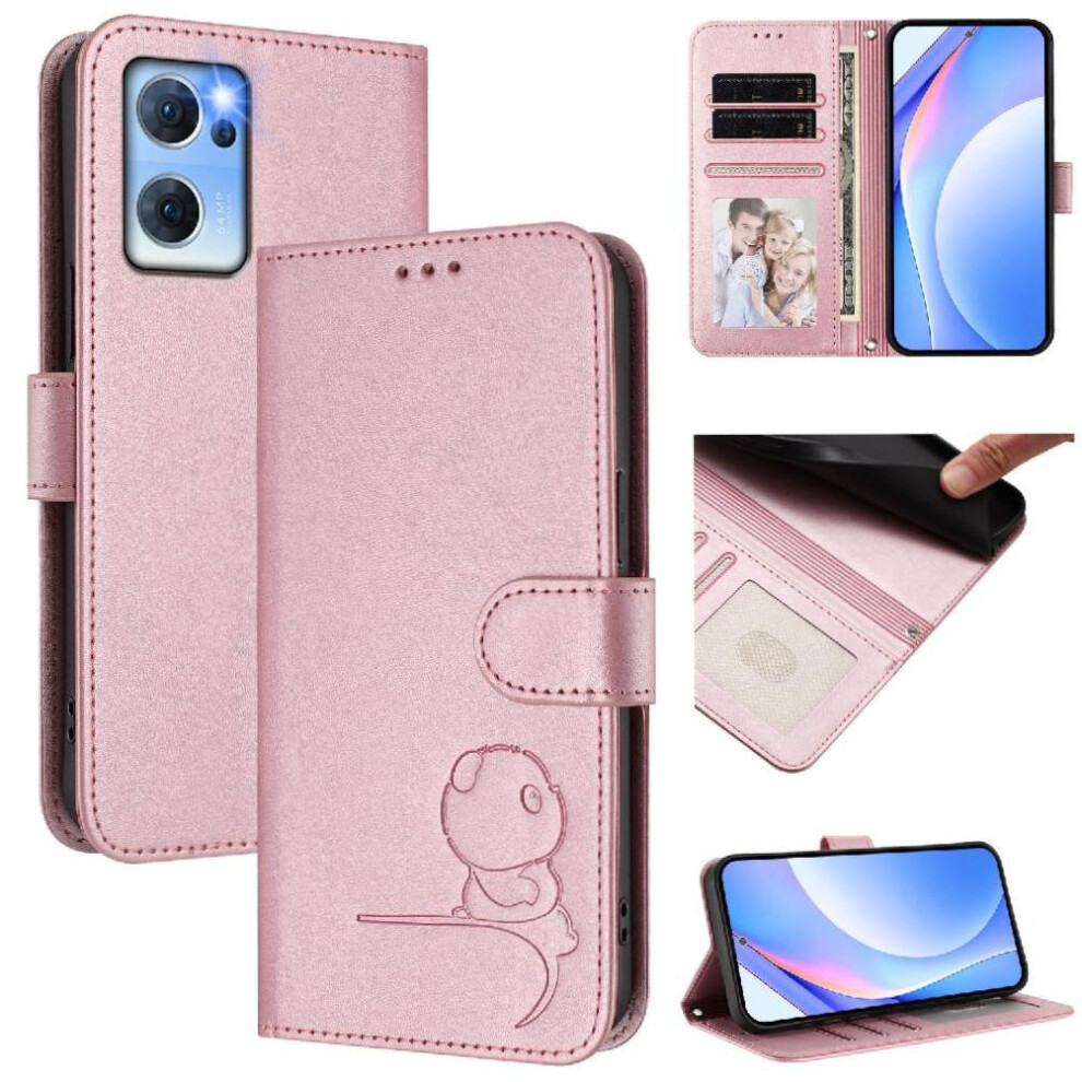 (Pink) Phone Case For Oppo Find X5 Lite Rfid Blocking Magnetic Pu Leather Card Slots Holder Kickstand Flip Folio Pink 764563663569