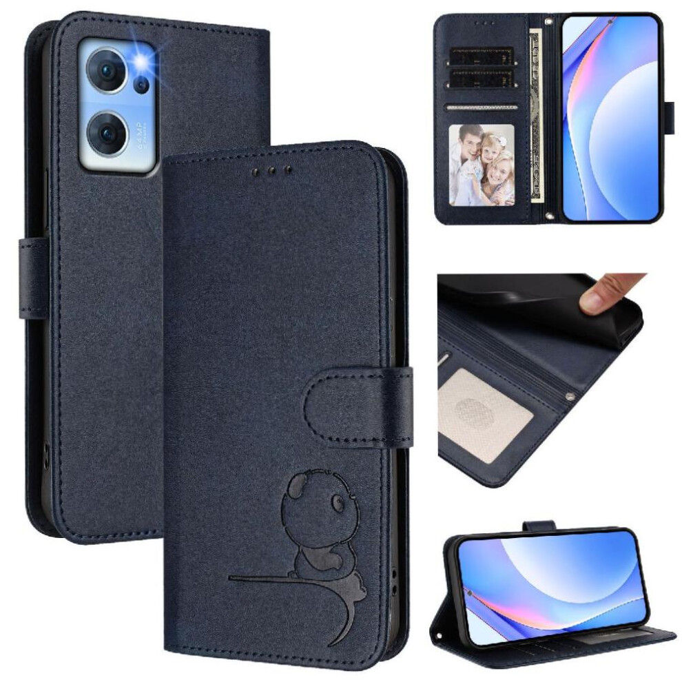 (Blue) Phone Case For Oppo Find X5 Lite Rfid Blocking Magnetic Pu Leather Card Slots Holder Kickstand Flip Folio Blue 764563663590