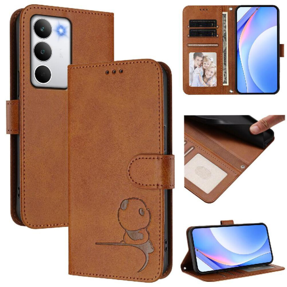 (Brown) Phone Case For Realme C71 4G Rfid Blocking Card Slots Holder Kickstand Magnetic Pu Leather Flip Folio Brown 764563663736