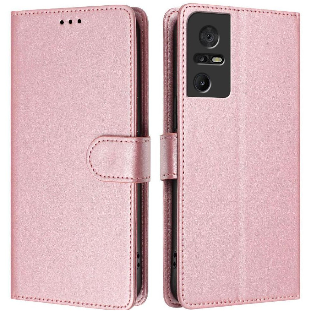 (Pink) Classic Style Flip Case For Tcl 40 Se Magnetic Closure Rfid Blocking Wallet Case Card Holder Shockproof Pink 764563663880