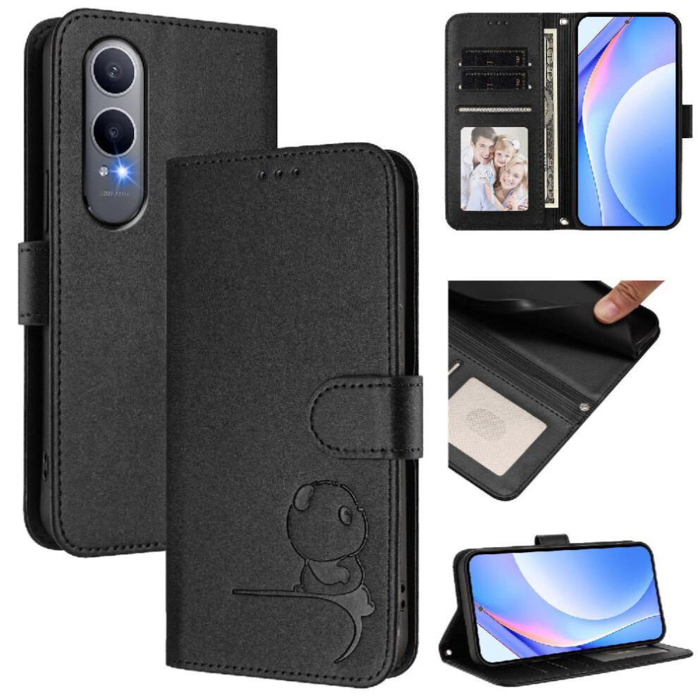 (Black) Phone Case For Oneplus Nord Ce4 Lite 5G Magnetic Pu Leather Flip Folio Card Slots Holder Kickstand Rfid Blocking Black 764563664405