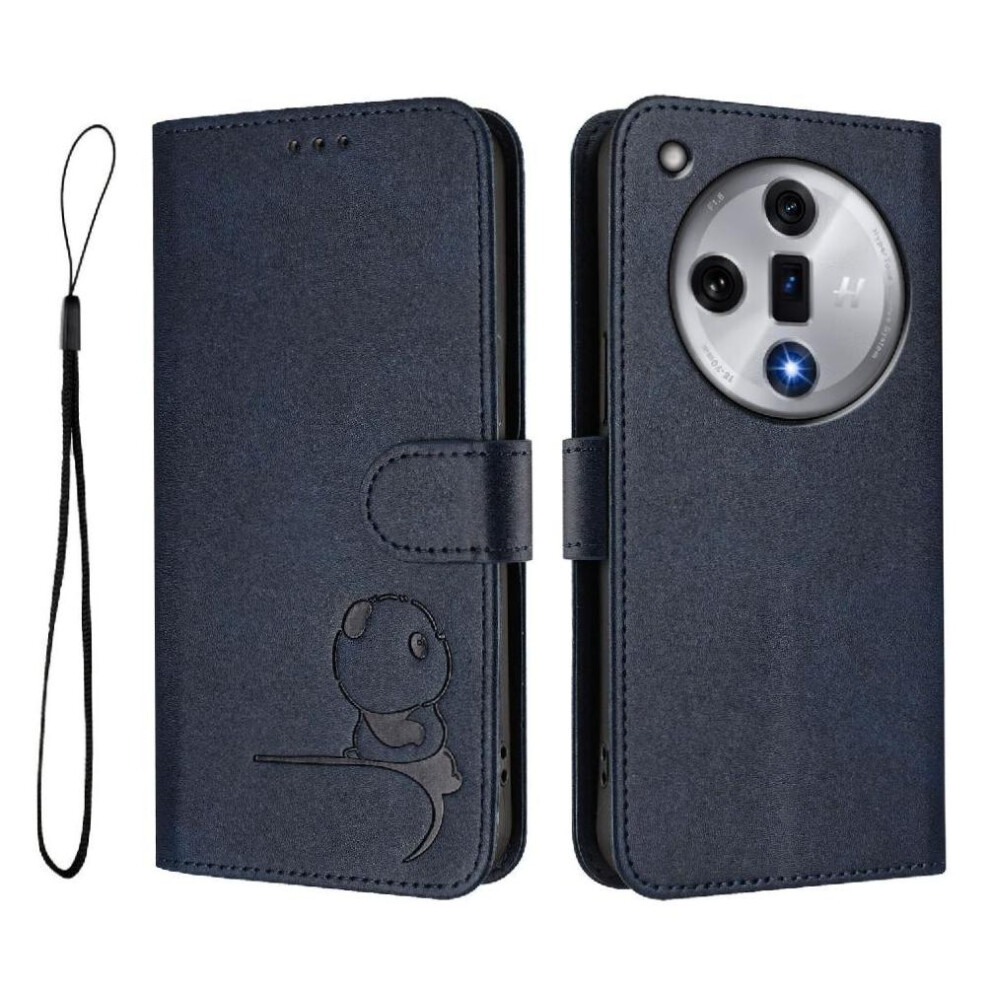 (Blue) Phone Case For Oppo Find X7 Magnetic Flip Folio Rfid Blocking Pu Leather Card Slots Holder Kickstand Blue 764563665662