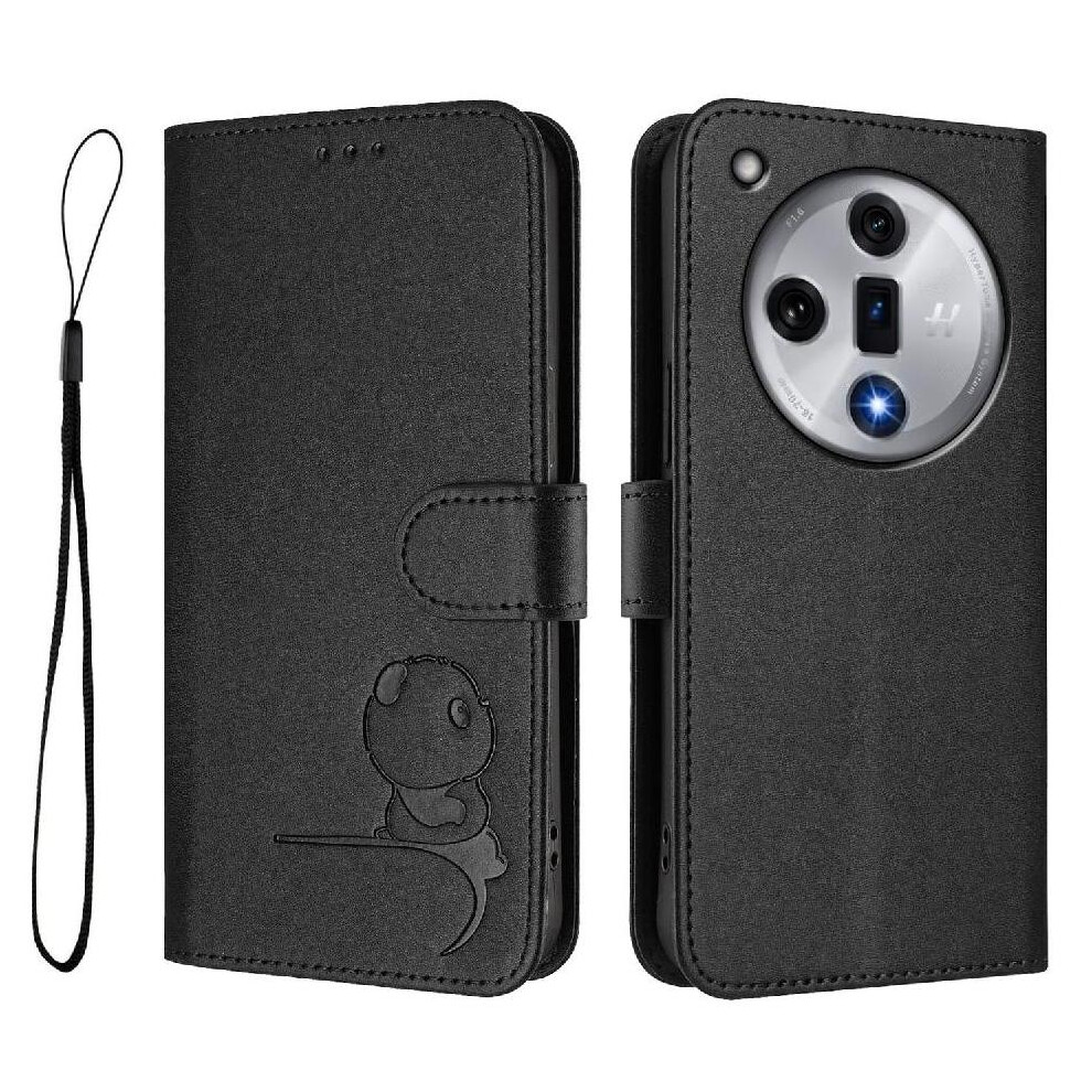 (Black) Phone Case For Oppo Find X7 Magnetic Flip Folio Rfid Blocking Pu Leather Card Slots Holder Kickstand Black 764563665648