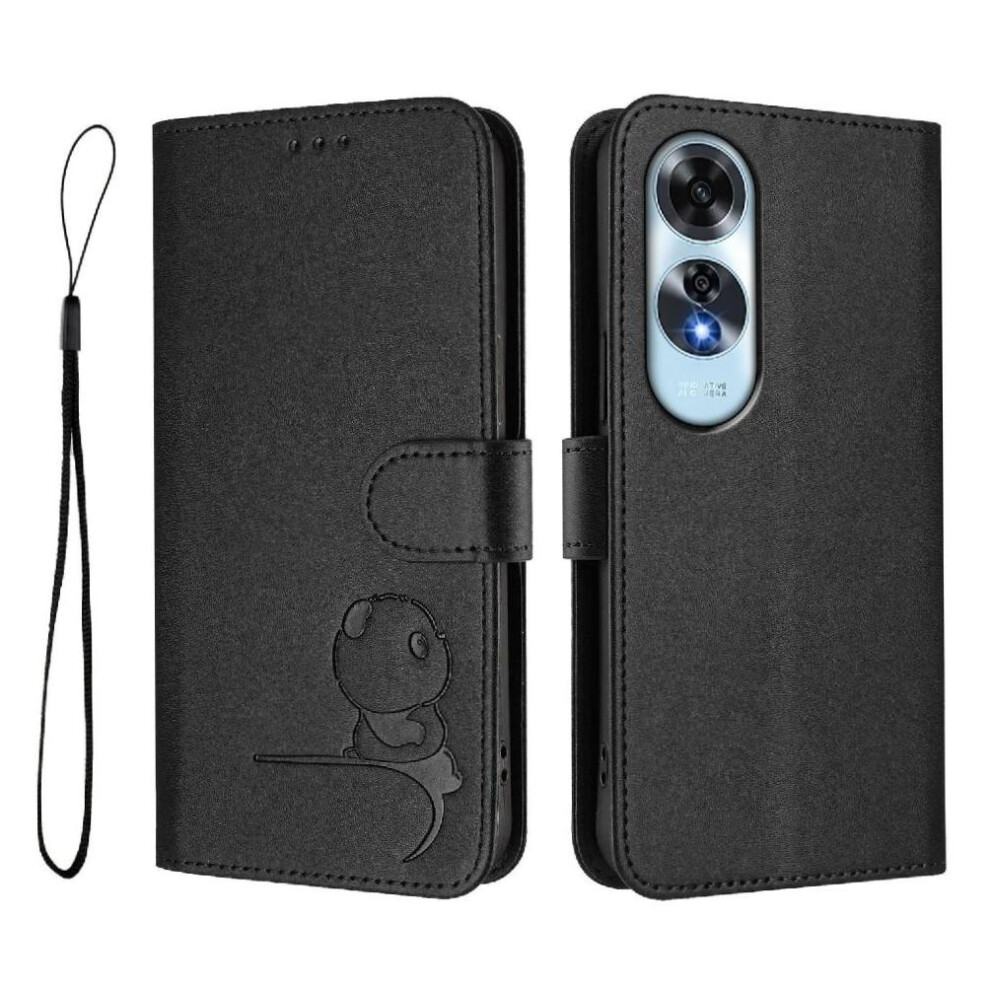 (Black) Phone Case For Oppo A60 4G Magnetic Rfid Blocking Flip Folio Card Slots Holder Kickstand Pu Leather Black 764563665884