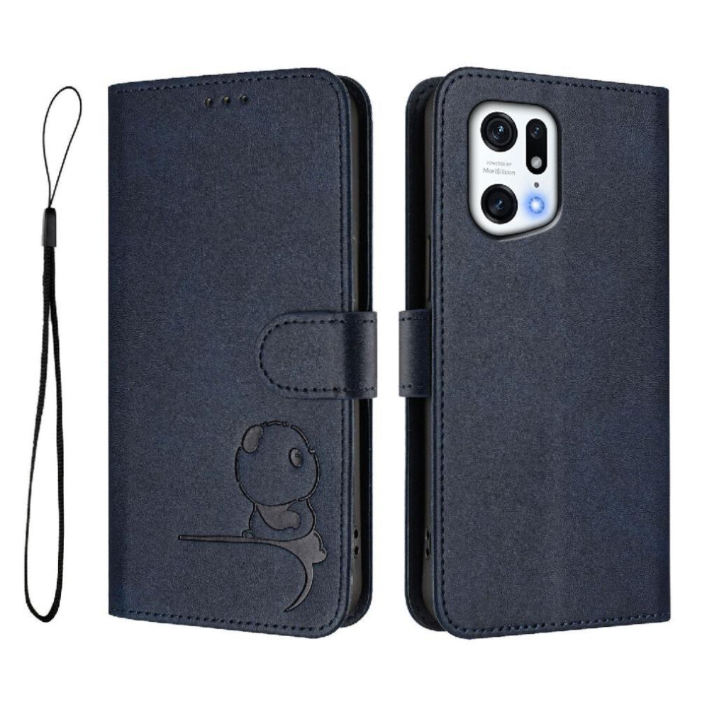 (Blue) Phone Case For Oppo Find X5 Pro Pu Leather Magnetic Rfid Blocking Flip Folio Card Slots Holder Kickstand Blue 764563665846