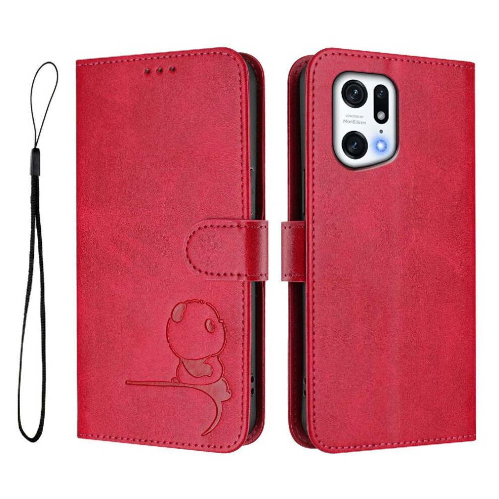 (Rose ) Phone Case For Oppo Find X5 Pro Pu Leather Magnetic Rfid Blocking Flip Folio Card Slots Holder Kickstand Red 764563665853
