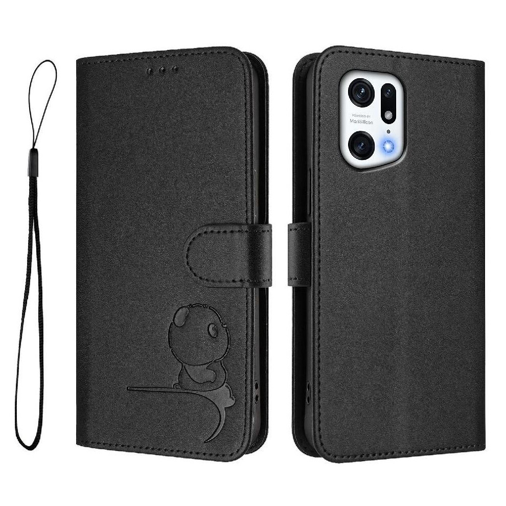 (Black) Phone Case For Oppo Find X5 Pro Pu Leather Magnetic Rfid Blocking Flip Folio Card Slots Holder Kickstand Black 764563665822