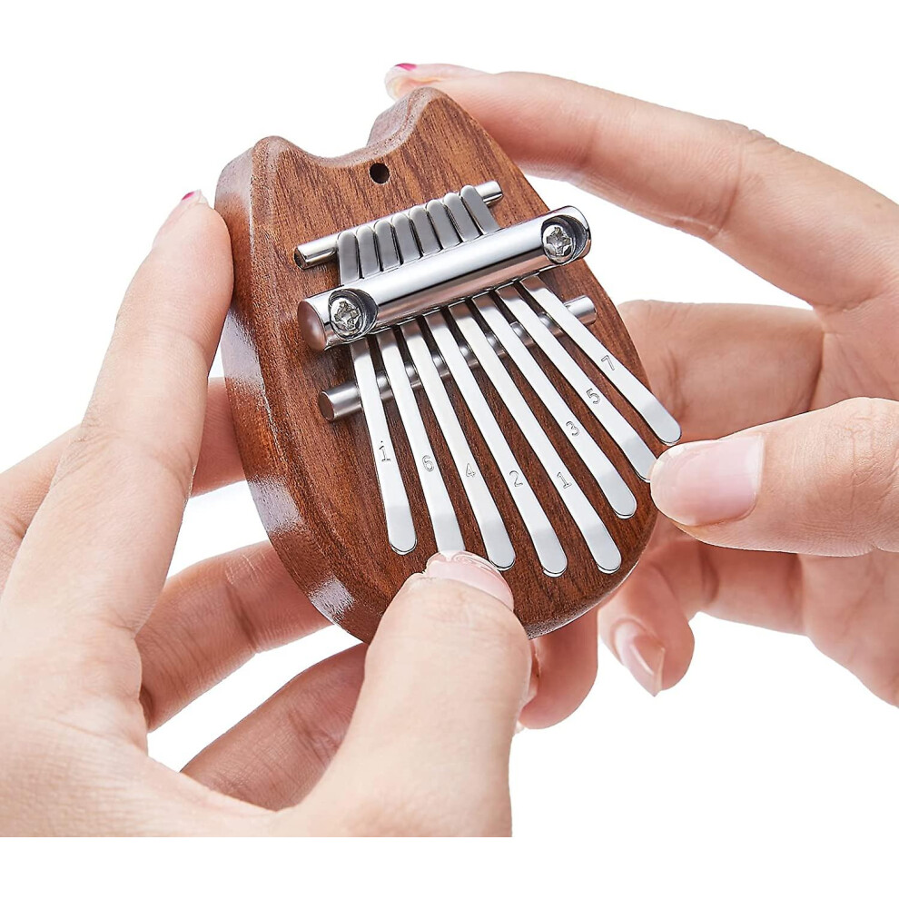 (As show, One size) Mini 8 Keys Kalimba Thumb Piano Gift For Kids Beginners, Exquisite Finger Piano Ornament For Christmas Tree (cat)