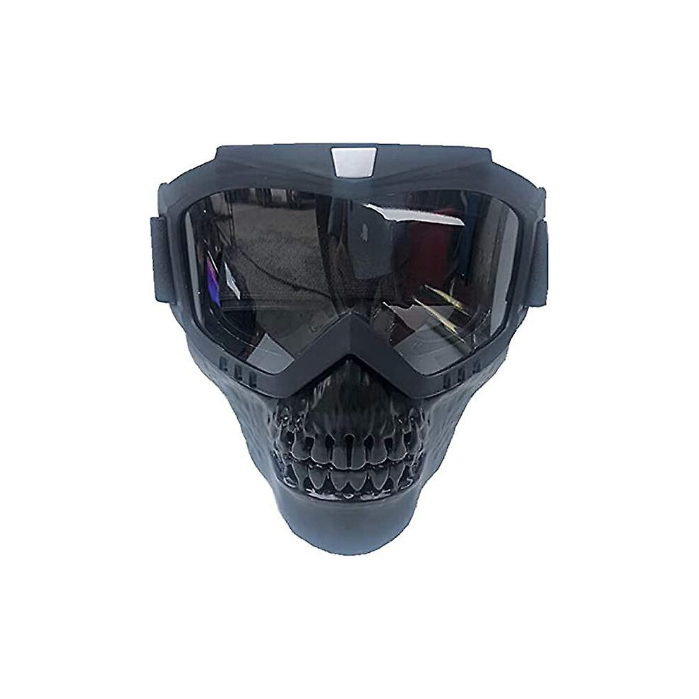(As show, One size) Motorcycle Face Shield, Clear Lens Motorcycle Windproof Helmet Goggles Fit For Harley Retro Motorcycle