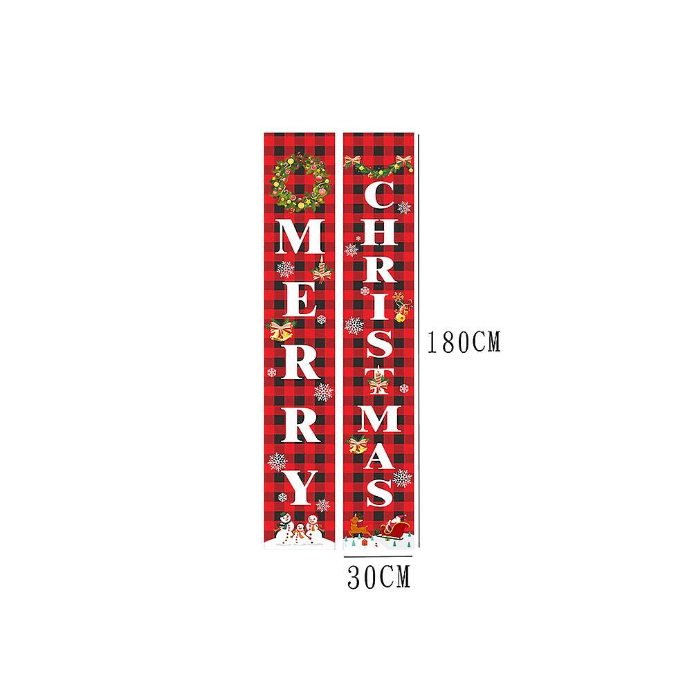 (As show, One size) Christmas Couplet Decorations Party Xmas Background Cloth Banner Merry Christmas Decoration Decorchristmas Couplets With Decorativ
