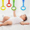 (As show, One size) 4pcs Crib Pull Ring, 4 Colors Crib Standing Pull Ring Crib Hanging Ring Walking Assistant Standing Pull Ring, Suitable For Infant Baby Toddler 5