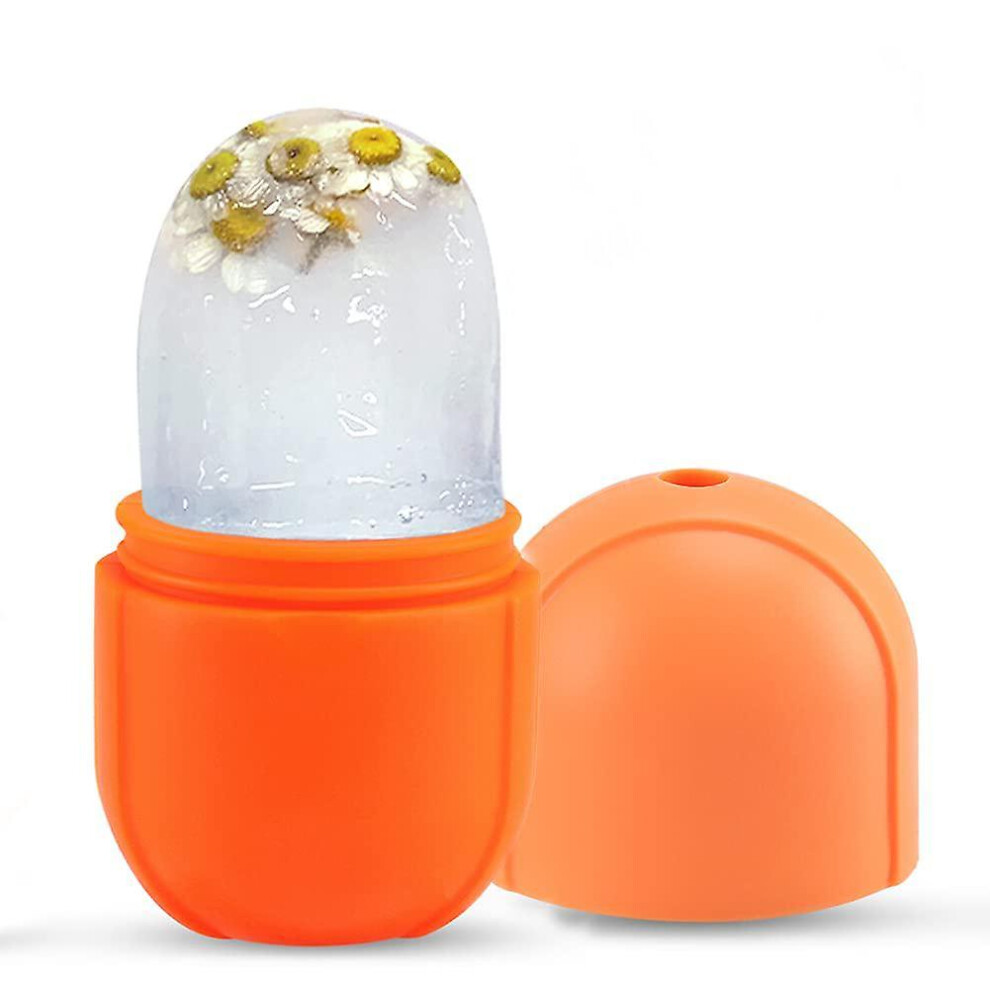 (As show, One size) Mini Beauty Ice Face, Face Ice Roller, Reusable Ice Face Roller, Face Ice Fixer Ice Roller For Face And Eyes (orange)