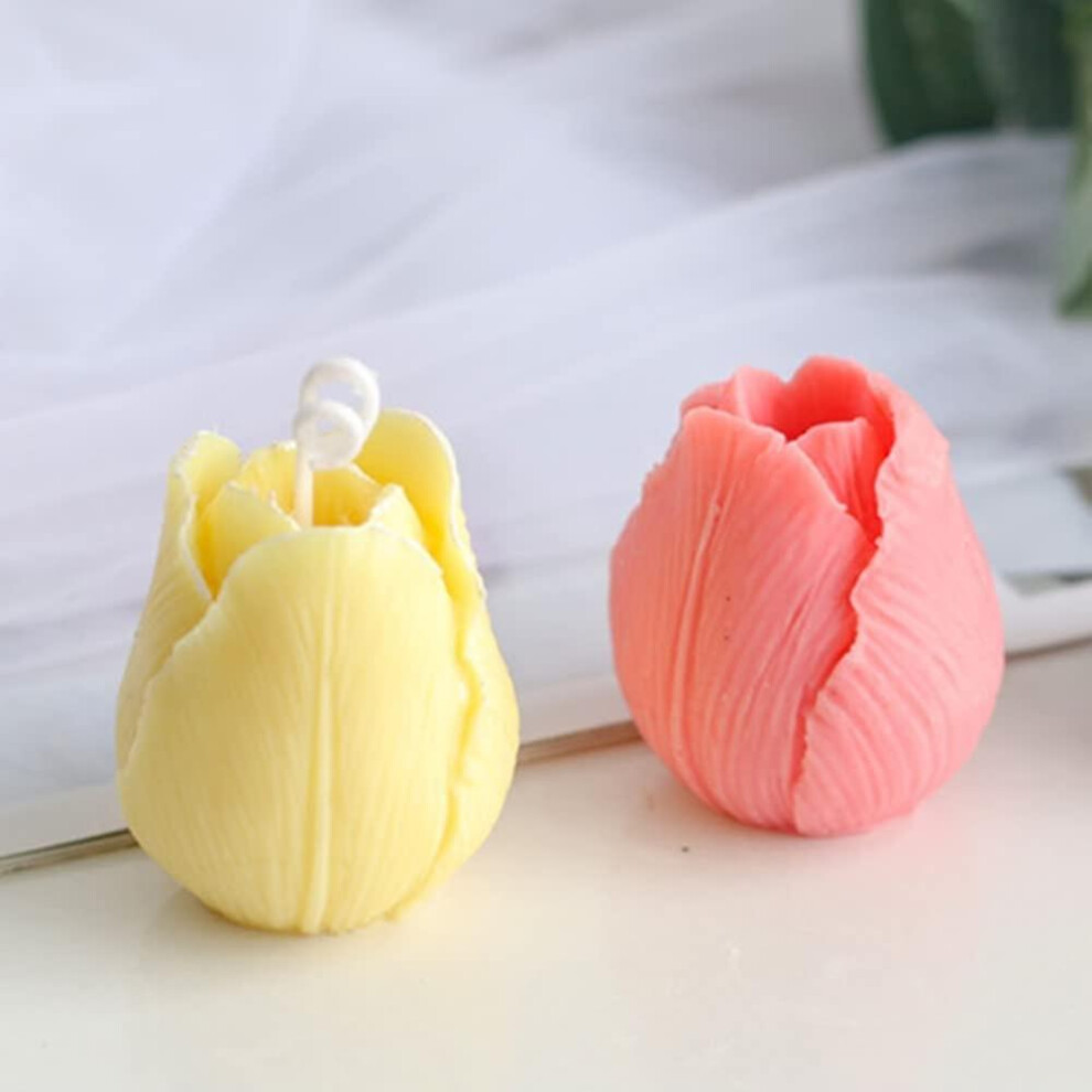 (As show, One size) Tulip Flowers Chocolate Cake Molds Soap Candles Wax Molds Silicone Molds Resin Decorations Scents Plaster Crafts
