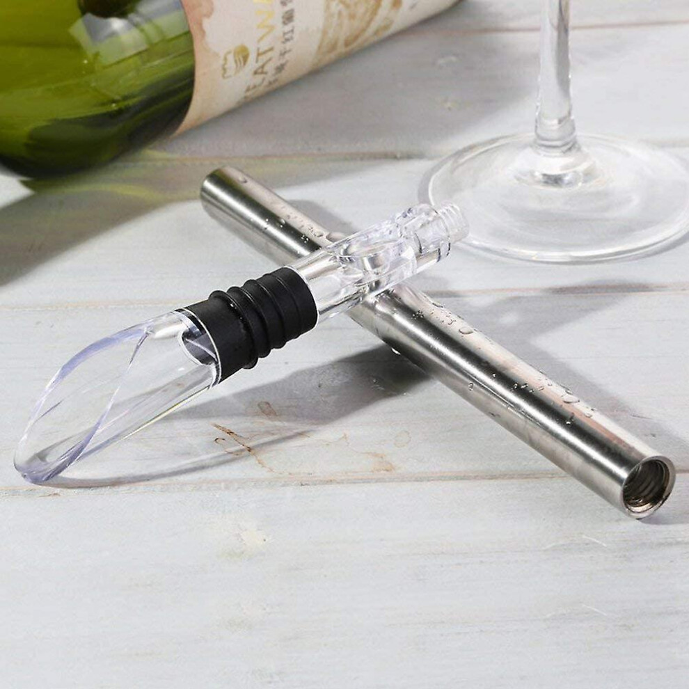 (As show, One size) Wine Cooling Sticks 3 In 1 Stainless Steel Wine Bottle Cooling Sticks, Quick Ice Free Wine Cooling Sticks With Aerator And Pourer, Wine Gifts