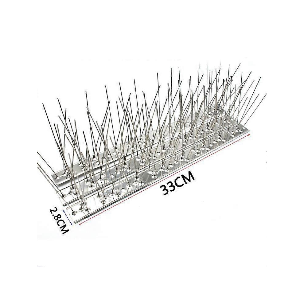 (As show, One size) Premium stainless steel bird deterrent spikes, strong and flexible anti-bird spikes to keep birds away33CM