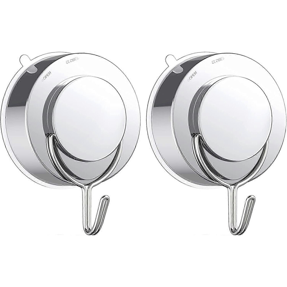 (As show, One size) Suction cup hooks, silver twist suction cups with metal hooks, kitchen bathroom shower wall hooks for towel utensil garland - 2 pc