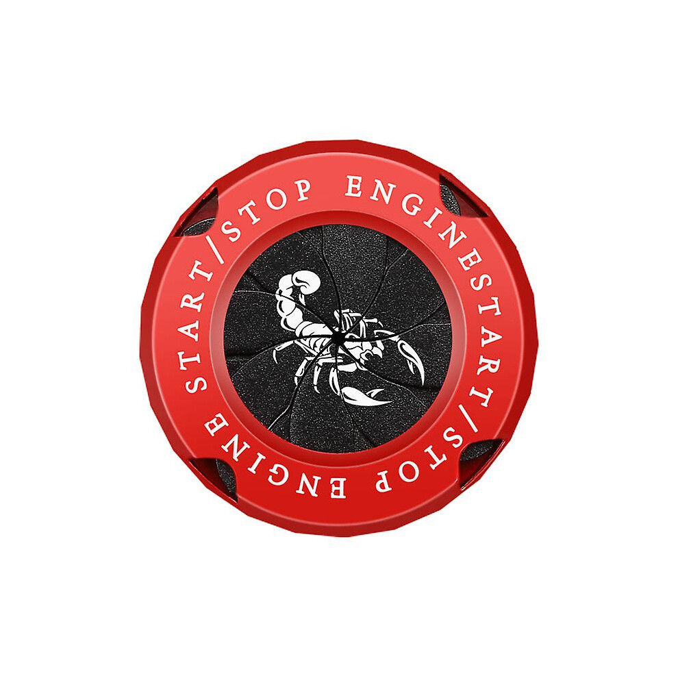 (As show, One size) Car Start Button Cover, Motorcycle Engine Start Stop Button Protective Cover Anti-scratch(black And Red), Scorpion Start Ring Decoration