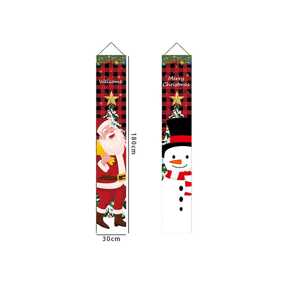 (As show, One size) Christmas Couplet Decorations Party Xmas Background Cloth Banner Merry Christmas Decoration Decorchristmas Couplets With Decorativ