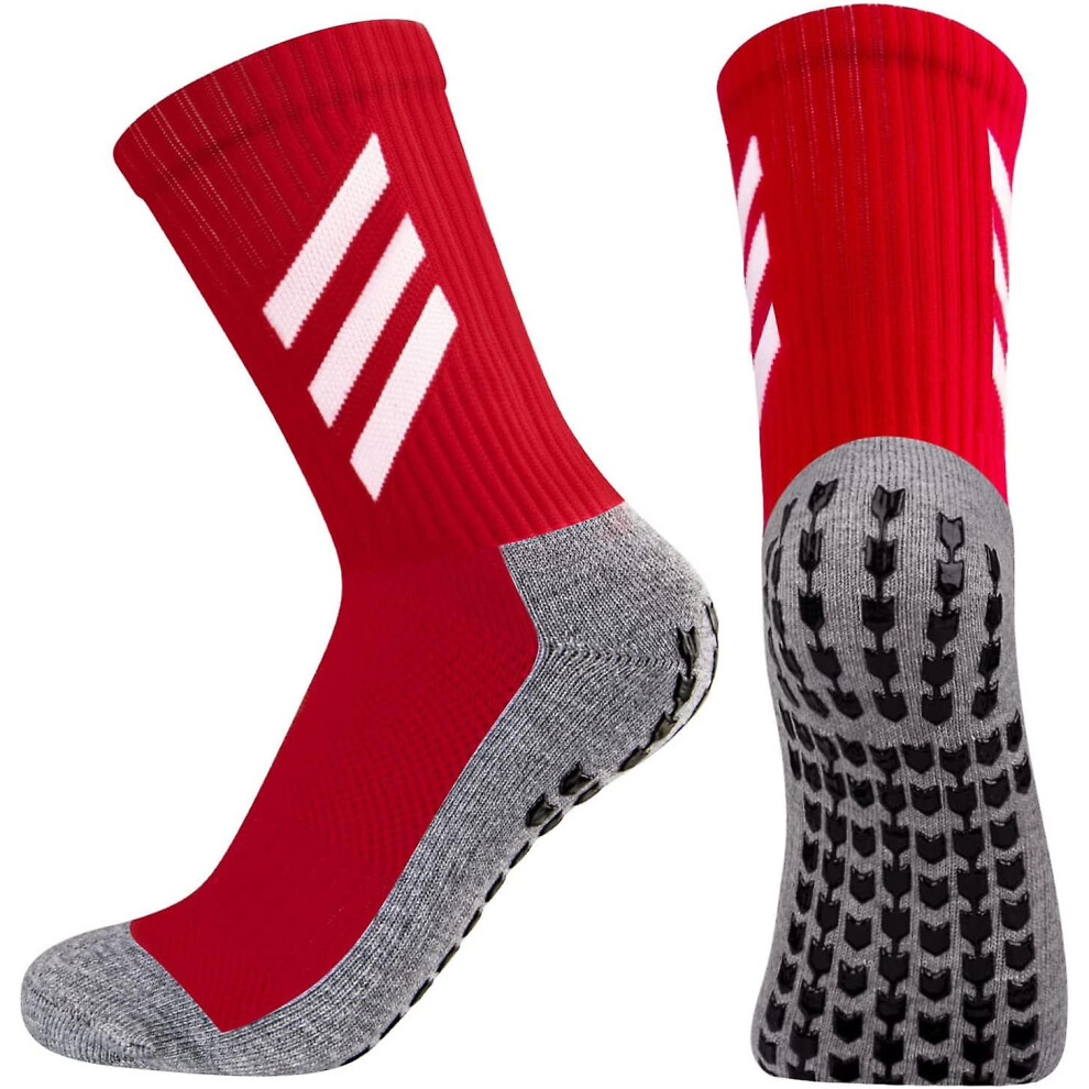 (As show, One size) 2 Pairs Red Non-slip Sports Socks, 2 Pairs Football Socks Anti-sweat And Breathable Sports Socks For Men Women Cotton 38/46 For Ru-image-OPC-PHPQM8N-NEW
