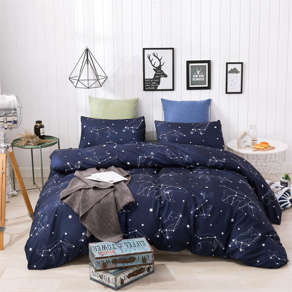 (As show, One size) Bedding Set With 1 Microfiber Duvet Cover And 1 Pillowcase, 168 X 228cm, 50 X 66cm, Animal Constellation, Quilt Cover Two-piece Pillowcase
